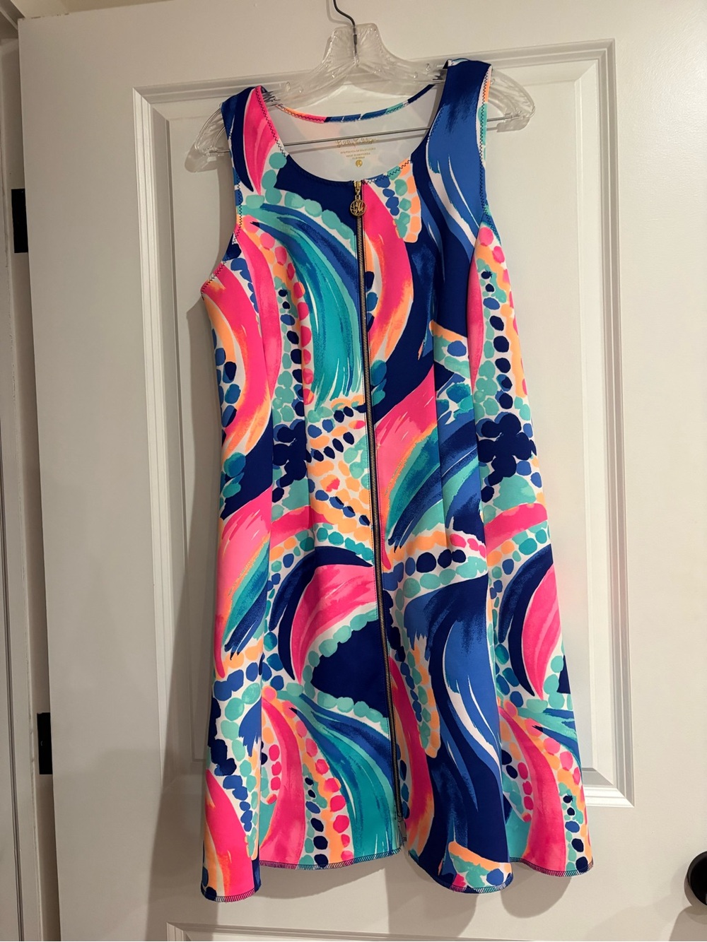 Lilly Pulitzer Neoprene Zip-Front Dress sz L